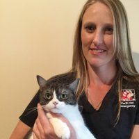 Perth Vet Emergency senior veterinary nurse Cassie Mulcahy holding a cat