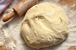 Close up of raw dough containing yeast